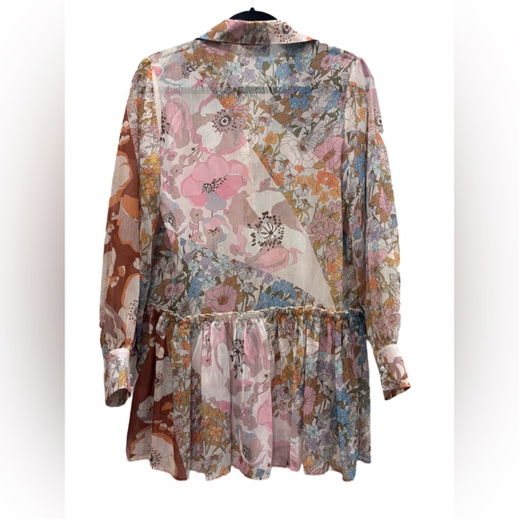 L’Atiste by Amy Sheer Boho Floral Button-Front Tunic Blouse, | Small 🌸🌸🌸 - Picture 3 of 6